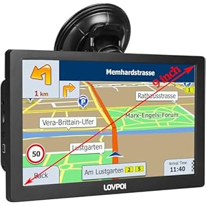 Truck GPS Commercial Drivers 2025, Trucker Car GPS Navigator, 9 inch Navigation System with Latest 2026 Maps Lifetime Updates, Voice Assistant, Speed Limit Warnings
