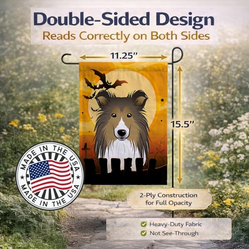 Drapeau Sheltie Halloween résistant pour décor extérieur automne - 5