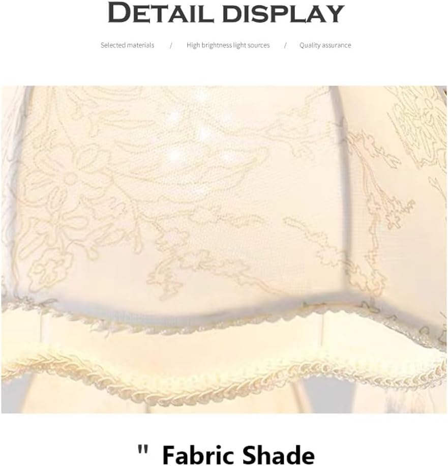 Miniatura 4 de Lámpara de techo semiempotrada francesa retro moderna con pantalla de tela blanca para cocina, dormitorio, sala de estar, base E26E27