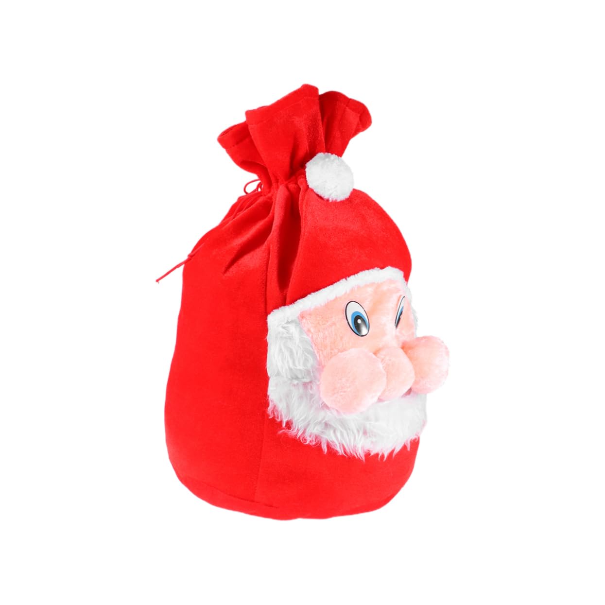Mobestech Bolsa de Obsequio de Navidad Diseño Temático de Noel Cierre de Cordón de Felpa Roja para Niños Adecuado para Fiestas y Regalos Navideños