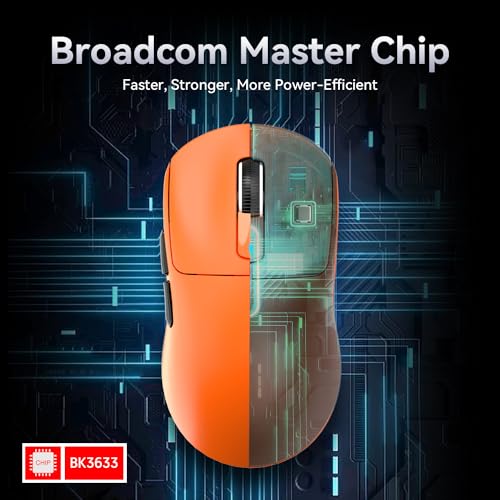 Image of ATTACK SHARK Gaming Mouse X3, 49g, SUPERLIGHT, Game Sensor PixArt PAW3395, Wireless /Wired BT /2.4G, 26000 DPI, 200 Hours Battery, G502, Office Mouse for Win11 /Xbox /PS /Mac, Orange