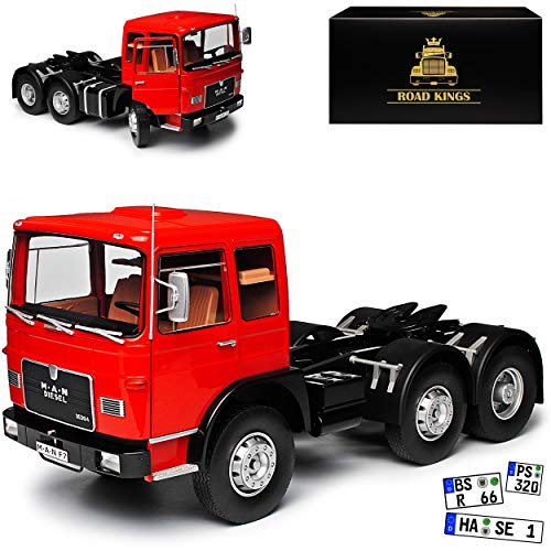 KK-Scale Road Kings Man F7 16304 1972 Rot Schwarz LKW limitiert 1 von 500 Stück 1/18 Modell Auto mit individiuellem Wunschkennzeichen