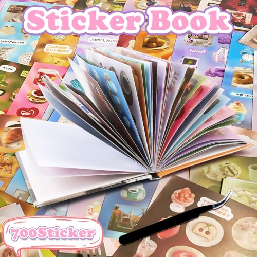 Image of 700Pcs Cute Scrapbook Stickers Travel Japanese Sticker Book for Adult Kawaii Korean Stickers for Journaling Heisei Retro Aesthetic Sticker Manga Style Decor for DIY Crafts Junk Journal Gifts Secret