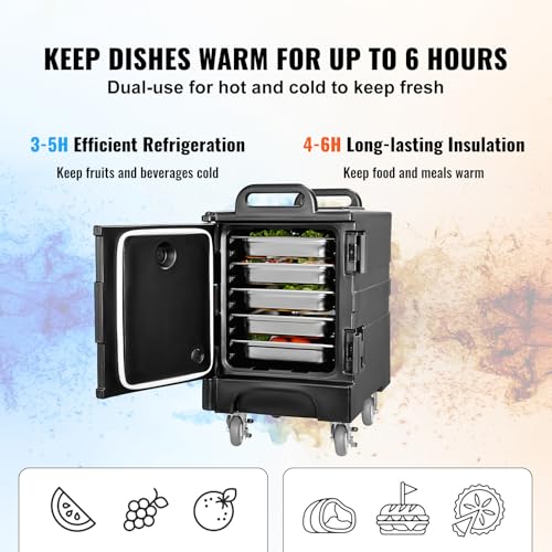 Contenitore termico per alimenti, con ruote, resistente per catering, doppia fibbia, per eventi, feste, portelloni posteriori