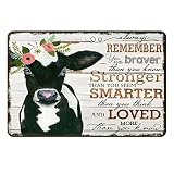 Gnelde Metal Sign Cow Retro Decor Funny Tin Sign Home Kitchen Bar Cafe Farm Club Cave Wall Decor Cow