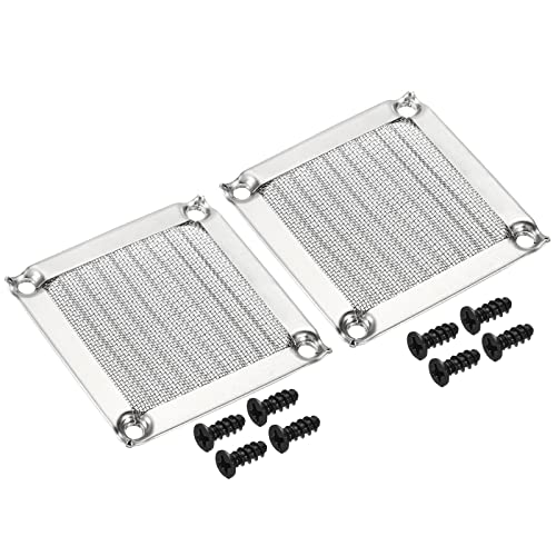 PATIKIL 60mm Fan Filter Grills with Screws, 2 Pack Aluminum Frame Stainless Steel Mesh Dustproof Cover for Computer Case Silver