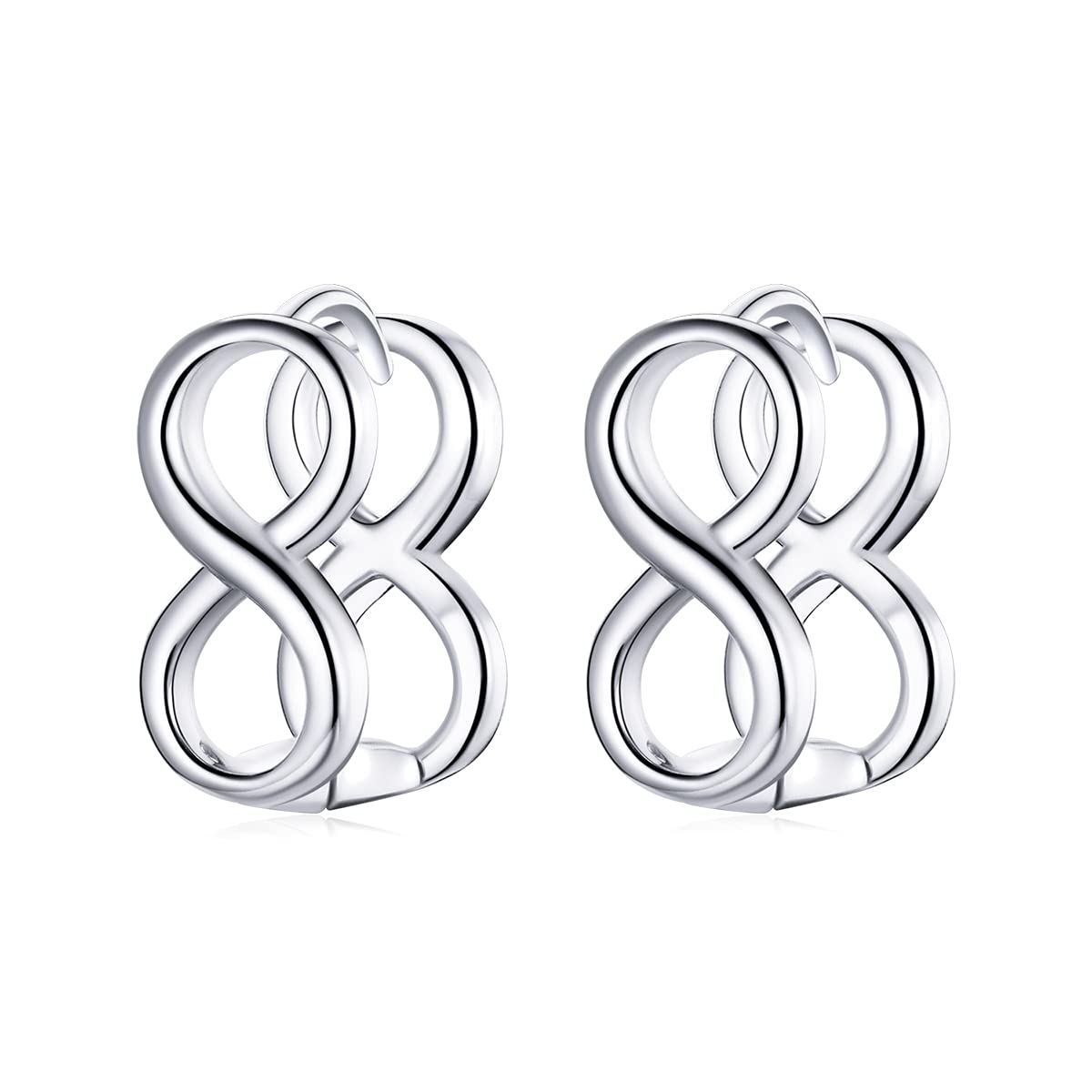 Orecchini a Bottone semplici a Doppio Cuore in Argento Sterling 925 Orecchini a Stella Orecchini ad Amore Infinito per Gioielli in Argento da Donna
