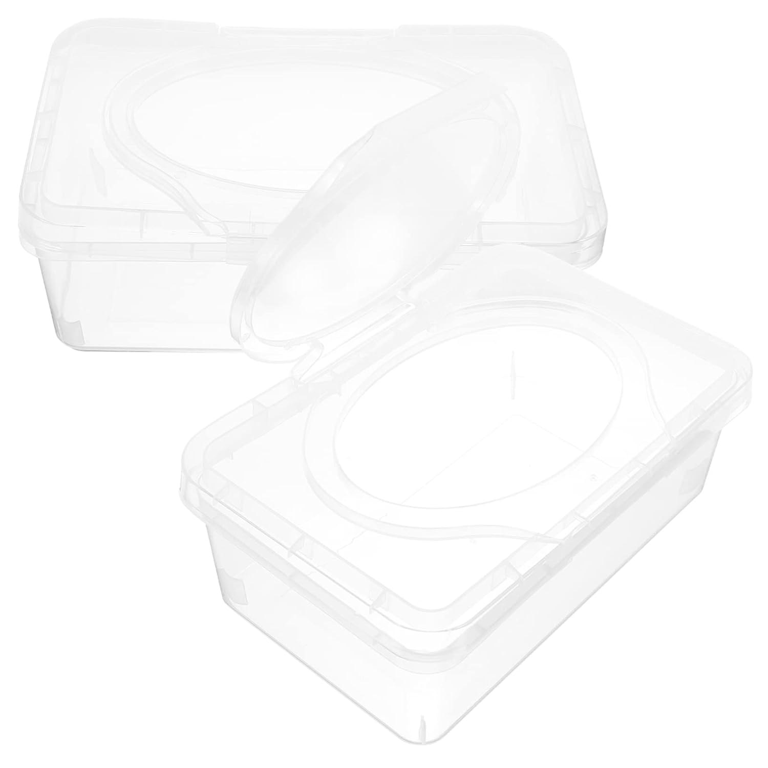 2pcs Wipes Box Portable Wipes Clear Container Travel Wipes
