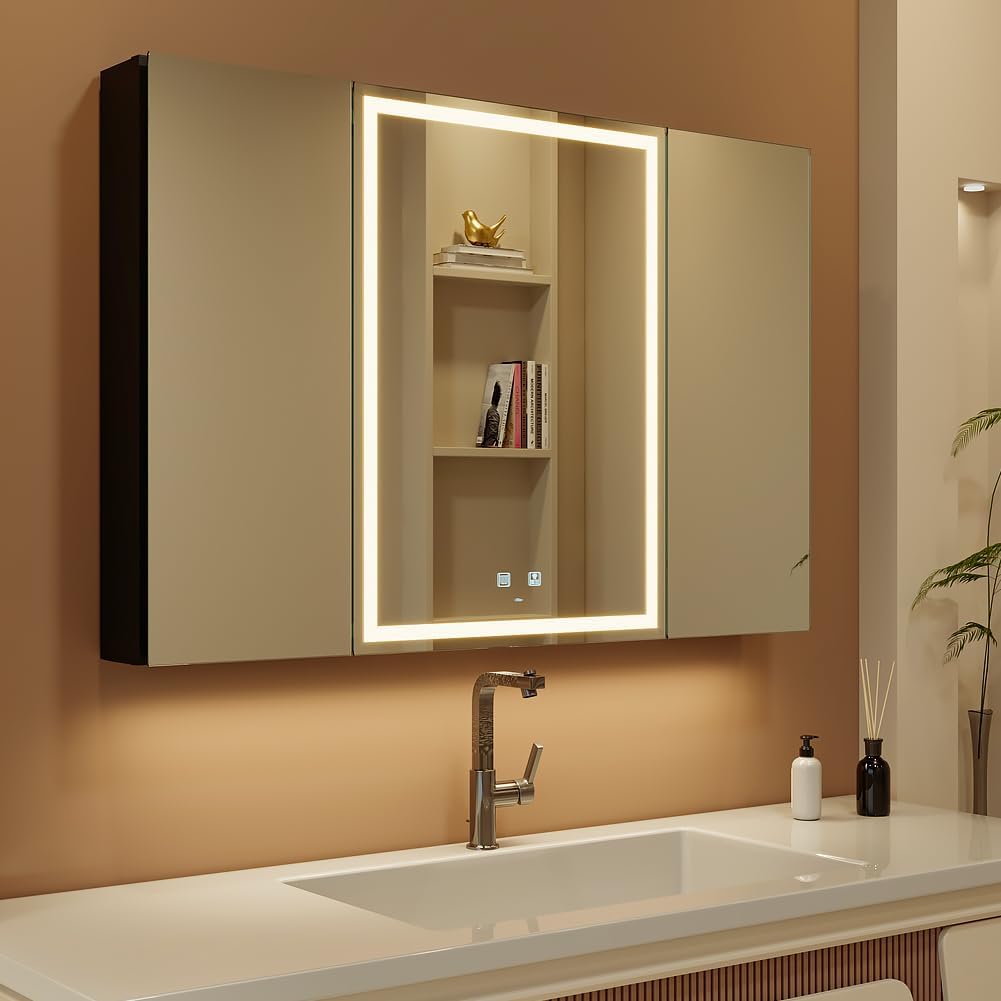 KWW LED Illuminated Bathroom Medicine with Mirror, Colour