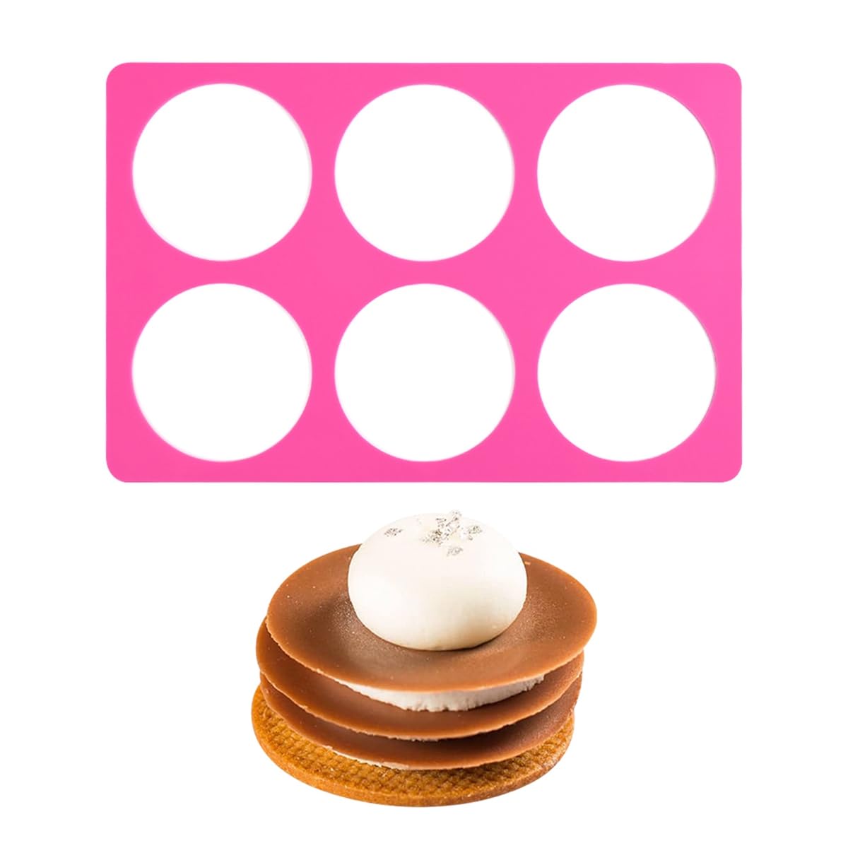 mostsom Moules à chocolat ronds en silicone et tapis de pochoir en dentelle, moule à chocolat au fromage, outils de décoration de gâteaux DIY, accessoires de pâtisserie pour bonbons, truffes, cupcakes