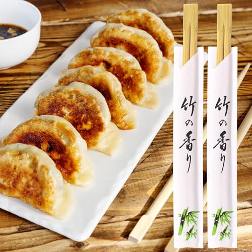 sugormek 100 Pairs 9 inches Smooth Disposable Bamboo Chopsticks Individually Wrapped Chopstick for Sushi Noodles Splinter-Proof Design