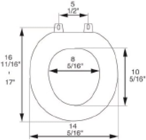 5F1R1-17CH Round Light Oak Toilet Seat with Adjustable Chrome Hinge and Decorative Finish