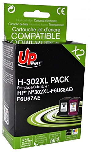 Cartouches d'encre 302XL Uprint compatibles Noir et Couleur pour imprimantes DeskJet Envy OfficeJet