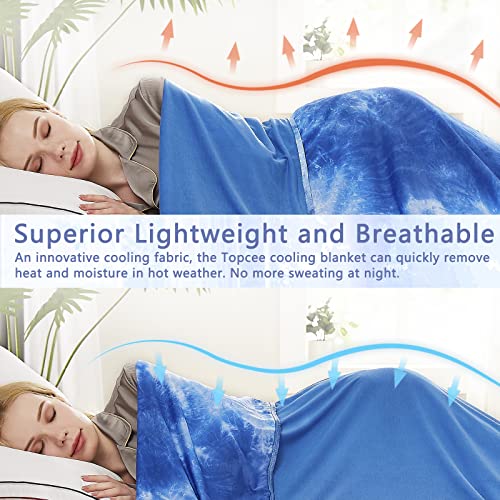 Topcee Cooling Blankets for Hot Sleepers,Arc-Chill Q-Max >0.5 Cool Fiber,100% Oeko-Tex Certified,Twin Size Lightweight Summer Cool Blanket for Travel/Outdoor Ultra Cold Breathable,60''x80''