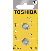 Toshiba CR1220 3V Lithium Coin Cell Child Resistant Blister Package 2 Batteries