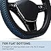 ZATOOTO Flat Bottom Steering Wheel Covers - Blue Star Microfiber Leather - Universal 15 inches d Shaped Better Grip Car Interior Accessories