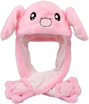 Aboofan, cappello da coniglio con orecchie mobili, in peluche, divertente  cappello da coniglio, costume da animale per donne e bambini, rosa :  Amazon.it: Giochi e giocattoli
