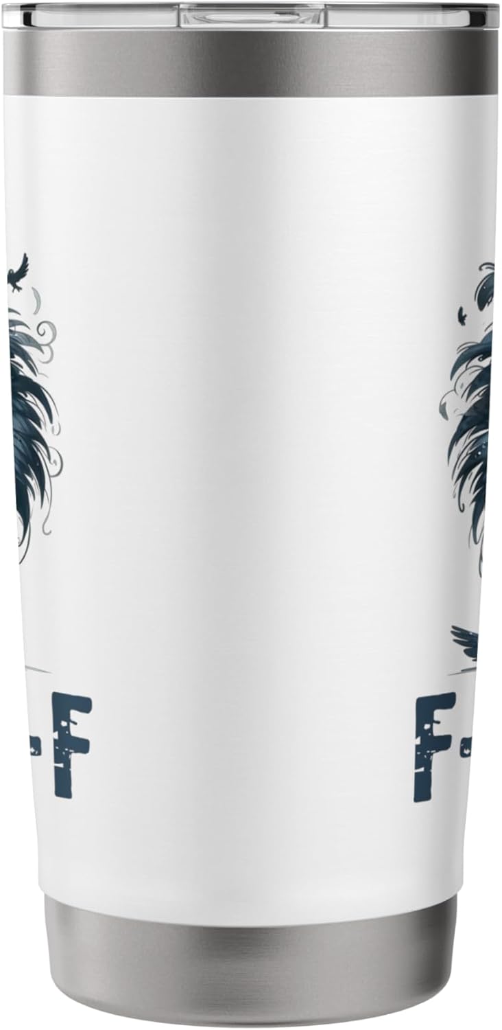 F-Caw-F Black Crow Black Bird Funny Crow F-Caw-F Stainless Steel Insulated Tumbler - Image 4