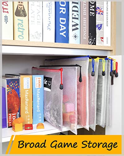 SUNEE Bolsas de plástico com zíper 28 x 40 cm (6 cores, 12 pacotes) Sacos de arquivo com zíper extra