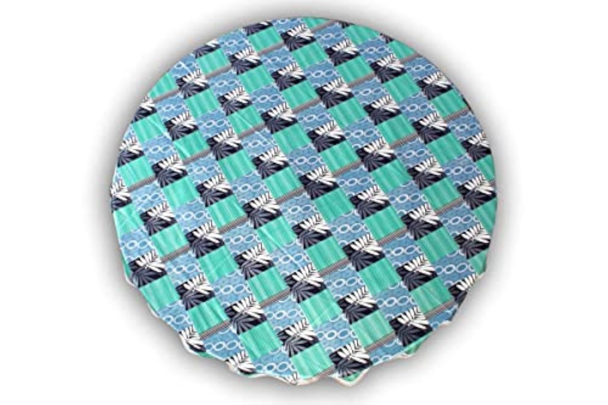 Printed PVC Plastic Flowered 4 Seater Round Shape Table Cover, Floral Charm