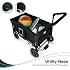 WONDERFOLD W1 Original Stroller Wagon (2 Seater) - Wagon Stroller with Seats with 5-Point Harnesses, Adjustable Push Handle, and Sun Canopy, Jet Black