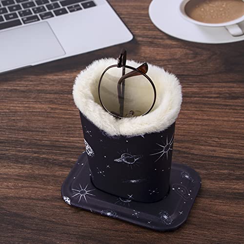 Image of 2 Pcs a Set, Plush Lined Eyeglasses Holder Stand Case Protective Glasses Case for Desks