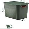 Deconox 1 Organizer Box with Lid, Decorative Storage Box, Organizer (35cm*25cm*22cm) GREEN 15 LITER