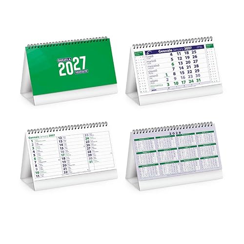 Calendario da tavolo scrivania uffico Olandese 2027 santi e lune