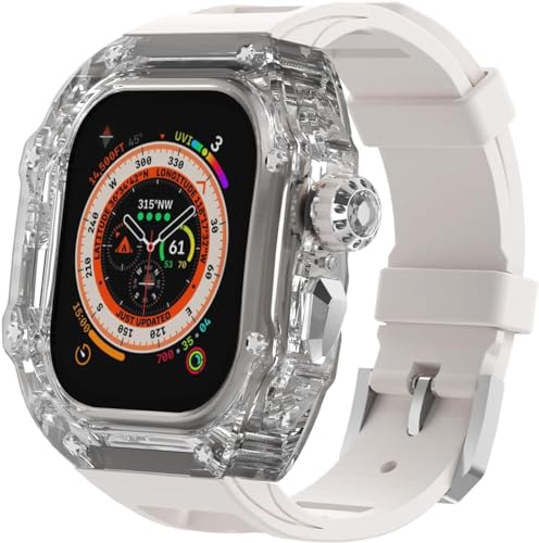 Kit de bracelet en caoutchouc transparent pour Apple Watch Ultra 2 boîtier de sport iWatch 49mm