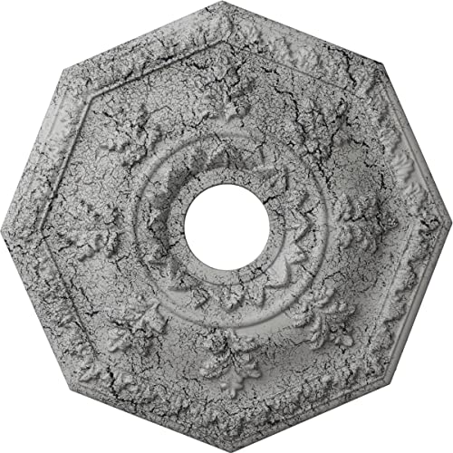 Ekena Millwork CM18NTUWC Nottingham Ceiling Medallion, Ultra Pure White Crackle