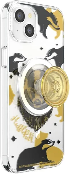 PopSockets iPhone 15 Plus Case with Round Phone Grip Compatible with MagSafe, Phone Case for iPhone 15 Plus, Wireless Charging Compatible - Hufflepuff