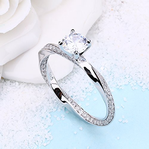 YL Solitaire Engagement Rings 925 Sterling Silver Round 6mm Birthstones Wedding Jewelry for Women4