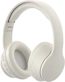 Fones de Ouvido Bluetooth Dobráveis J236, Headphone On-Ear com Som Hi-Fi Estéreo, Drivers 40mm, Bateria de 10H, Carregamento Type-C, Almofadas Macias, Confortável para Viagem, Branco
