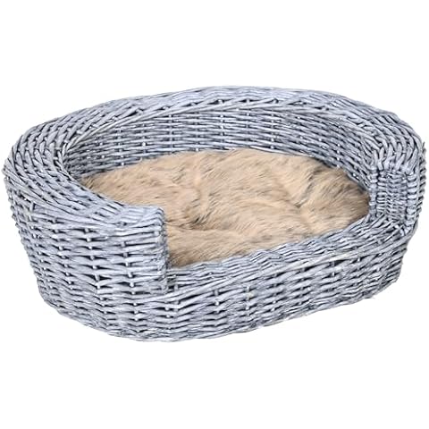 PawHut Wicker Pet Bed for Cats and Dogs Cover