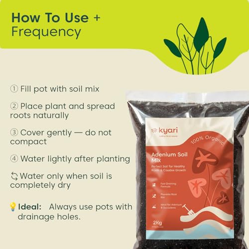 Image of KYARI Adenium Soil Mix 2 kg | Well-Draining Potting Mix for Desert Rose, Cactus & Succulents | Ready to Use | No Amendments Needed