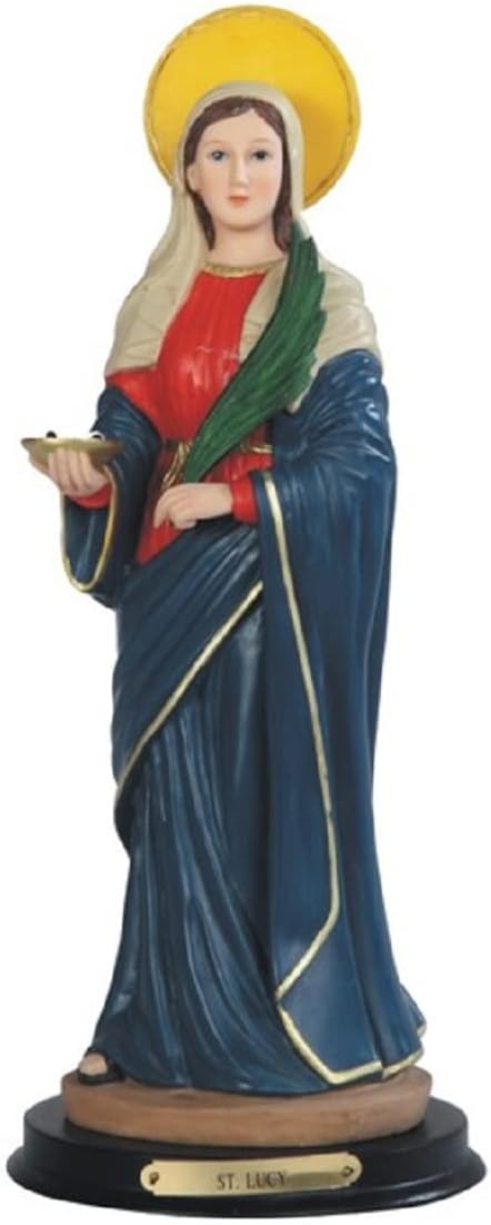 ICE Armor 12" H Saint Lucy Statue Saint Lucia Holy Figurine Religious Decoration Office Desk/Home/Living Room/Table Decor, Perfect House Warming Gifts for New Home