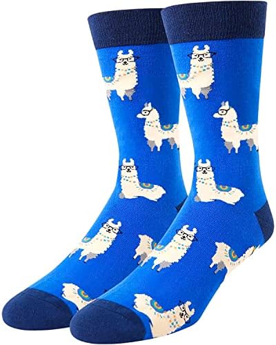 HAPPYPOP Funny Llama Gifts For Llama Lovers, Novelty Llama Socks Men Silly Llama Socks Farm Animal Socks Teen Boys