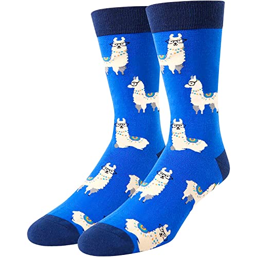 Happypop Funny Llama Gifts For Llama Lovers, Novelty Llama Socks Men Silly Llama Socks Farm Animal Socks Teen Boys #TOP2
