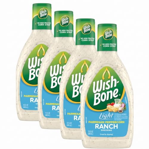 Wish-Bone Light Parmesan Peppercorn Ranch Dressing, 15 FL oz (Pack of 4)