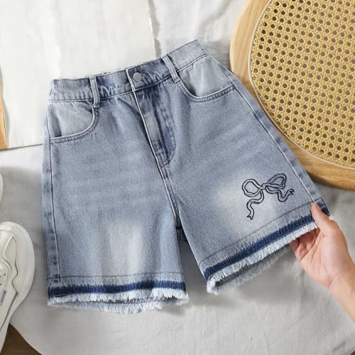 Short jean fille coupe ample à jambes larges pour adolescent