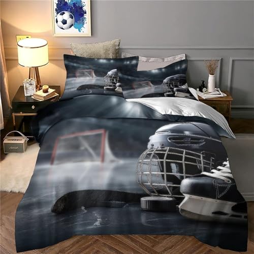 Housse de couette hockey en microfibre douce premium avec fermeture éclair
