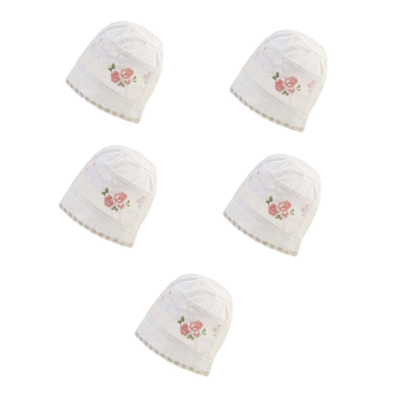 5 Stück mädchen hüte Neugeborenenmütze Sommermützen für Babys Hut Strandhut für -Mädchen-Hut Kleinkinder Sonnenhut Babymütze Baumwolle Weiß