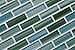 Sample - Rip Curl Green and Blue Hand Painted Glass Mosaic Subway Tiles for Bathroom Walls or Kitchen Backsplash