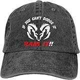 TONFON Baseballkappe Hiphop Sonnenhut „If You Can't Dodge It Ram It“ Unisex-Denim-Baseballkappe Retro-gewaschen verstellbare Papa-Hüte Snapback-Geburtstagsgeschenke