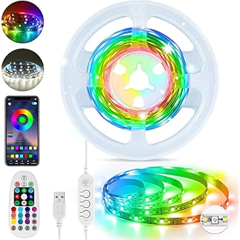 HUEMIHUI 2m LED Strip Lights,Dreamcolor Motion Sensor LED Light Strip, RGBW LED Strip with Remote & APP Control, USB Colour Changing Strip Lights for Bed Cabinet Stair Wardrobe Cover