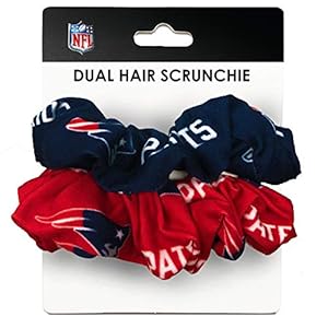 Littlearth Womens NFL New England Patriots Dual Hair Scrunchie, Team Color, One Size, (300707-PATS)