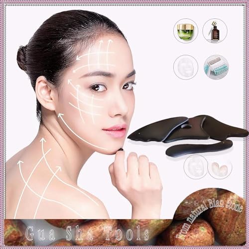 IRIVER BLANK Gua Sha Facial Tools Set of 4 -Bian Stone for Face & Body:Glowing Massage,Daily Skincare Routine - Image 4