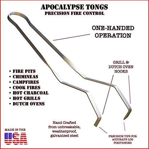Buy Fire Pit Tongs OneHanded Fire Tongs Campfire Fireplace Chiminea Charcoal Grill Hot Log and