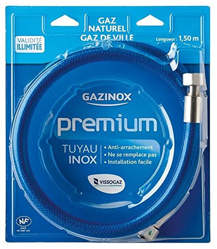 Tuyau inox gaz naturel anti usure 1m pour remplacer le caoutchouc