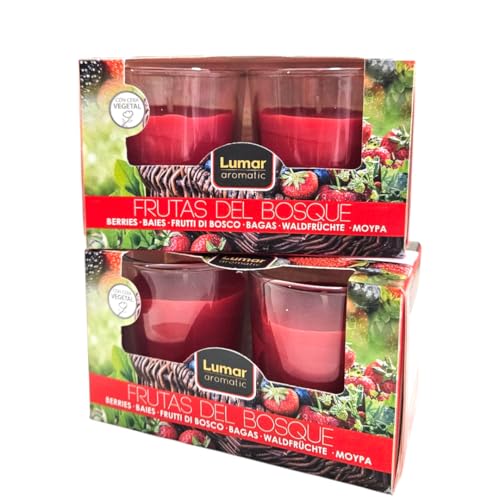 Velas aromáticas de frutas del bosque, paquete de 4 unidades, Velas Perfumadas frutos del bosque